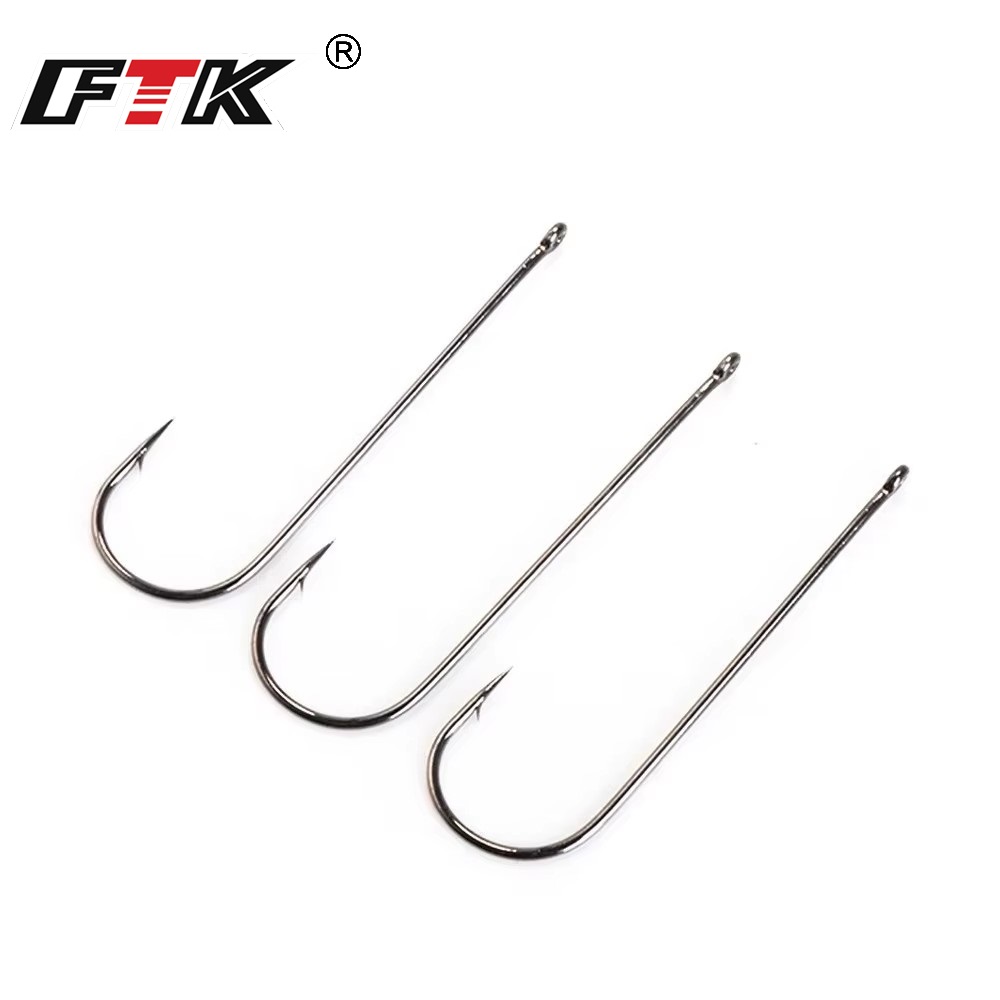 Fishing Hook Offset - FTK 5-9 個アバディーン釣り針アイ 4/0 # -10