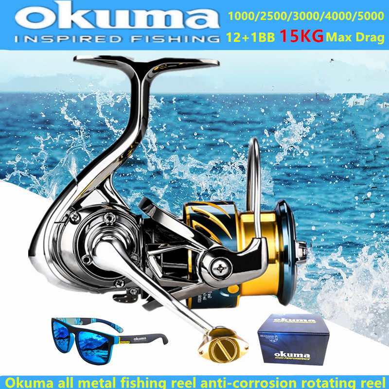 Daiwa Reel Fuego - オクマ オールメタルフィッシングリール 12+1BB15KG 最大ドラグ耐海水回転リール 1000-5000