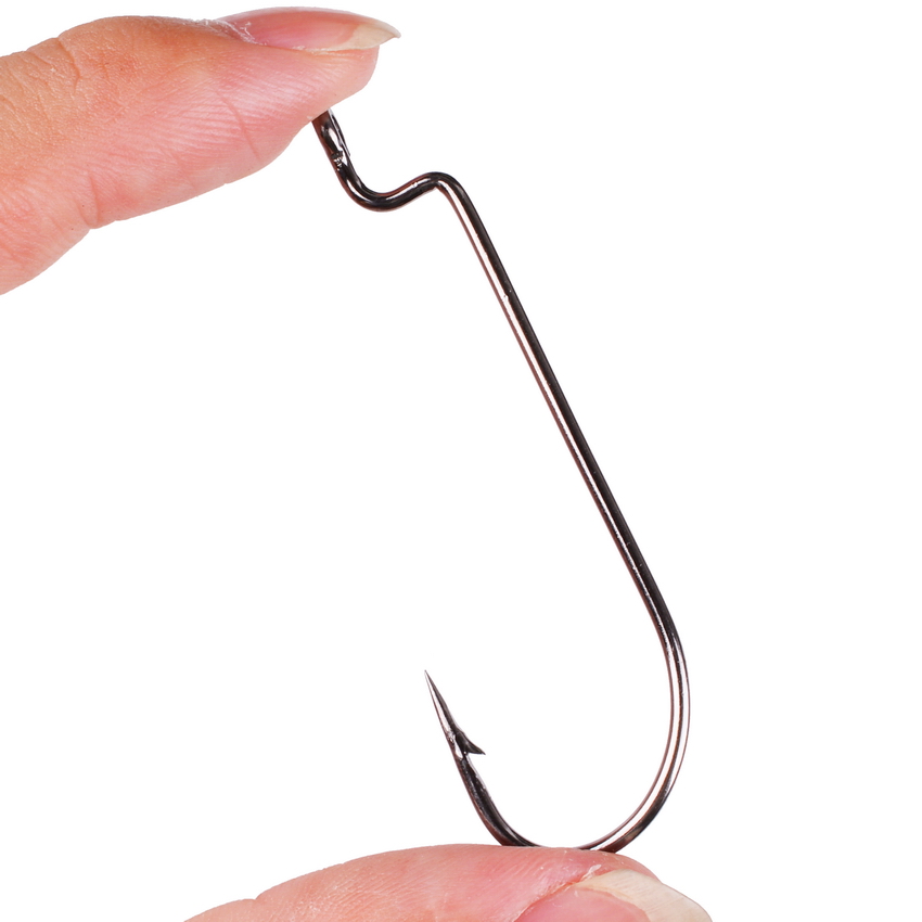 Fishing Hook Offset - 100 ピース/ロット釣りフック高炭素鋼ナロークランクフック 1 # 2 #