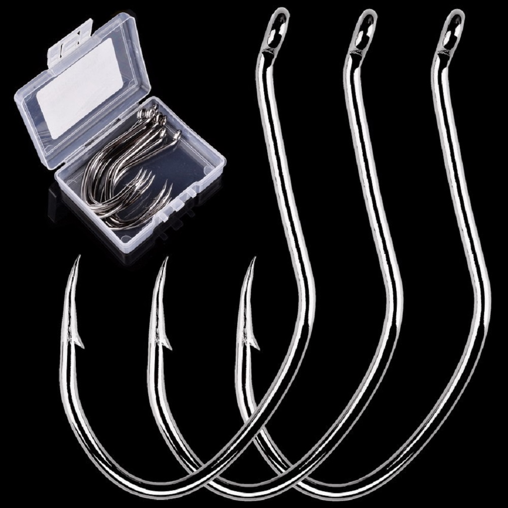 Fishing Hook Circle - ステンレス鋼の釣り餌箱,魚を捕まえるためのフック,鉄,釣り道具,10ピース/箱-6/0