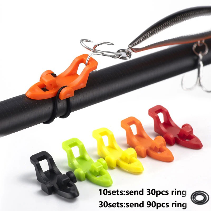 Fishing Hook Box - 1-10 個釣り竿ポールフックキーパールアーベイトホルダールアーアクセサリージグフック安全保持ホルダー釣りツール 260630