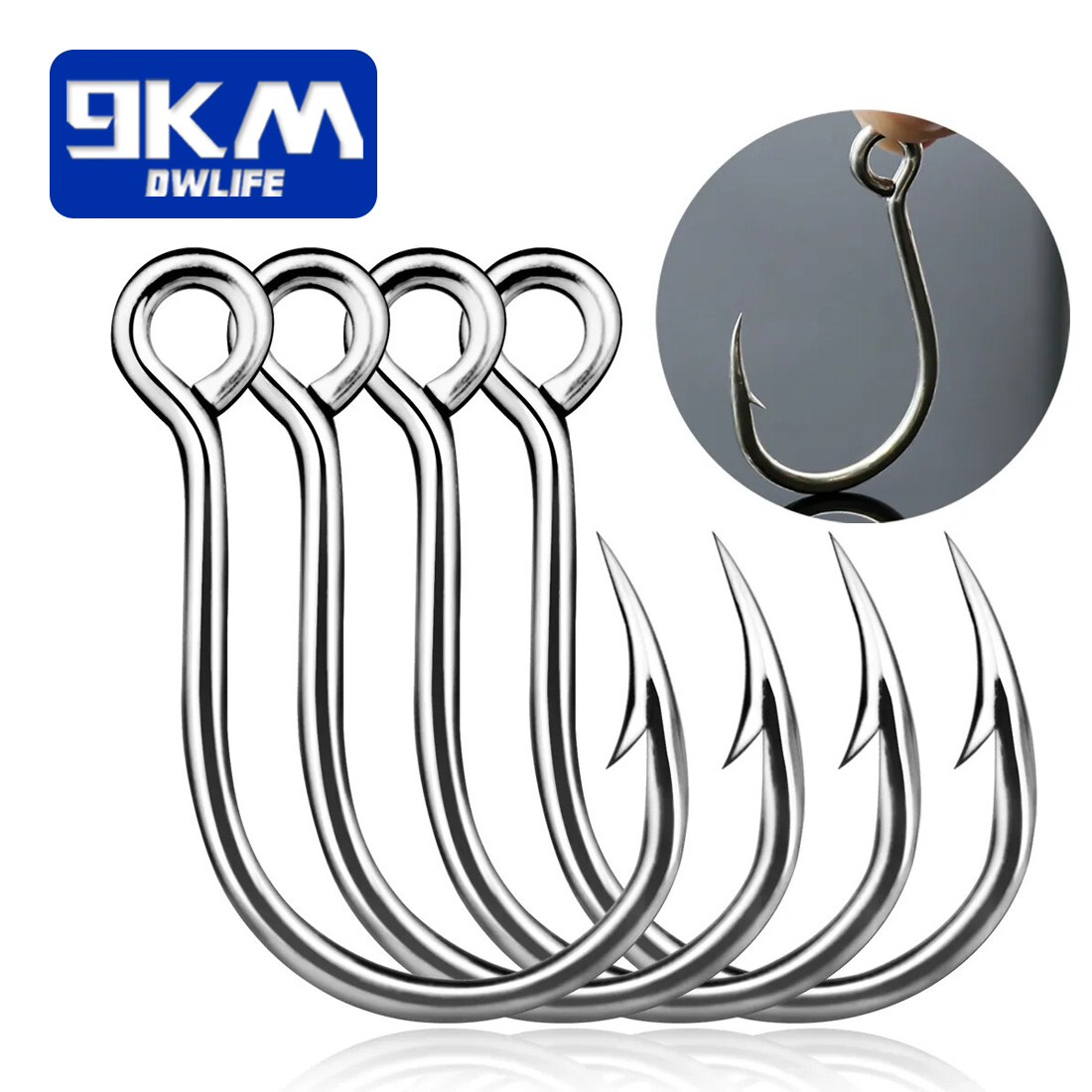 Fishing Hook Offset - 9 キロ釣りフック 25 個ジグフックインライン鯉釣りジギングフック高炭素鋼海水淡水釣りアクセサリー