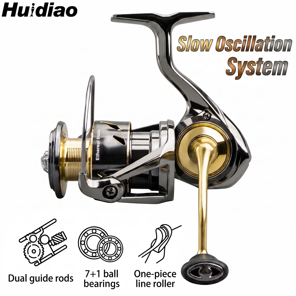 Kastking Reel Zephyr - Huidiao 防水スピニングフィッシングリールスローオシレーションラインレイシステム 7+1BB 5.2:1 CNC メタルスプール