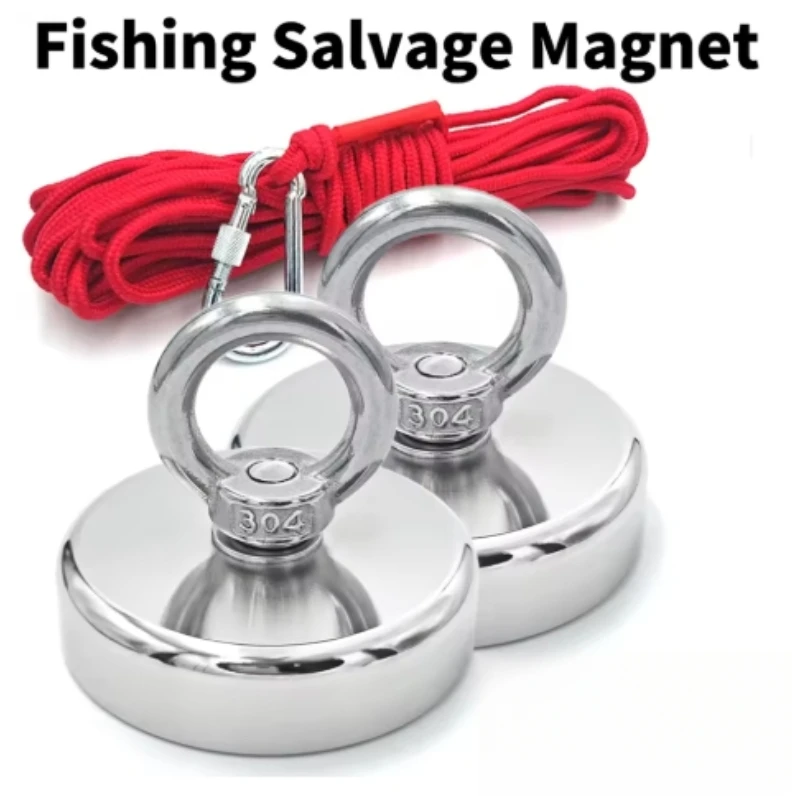 Fishing Hook Stainless Steel - D16〜D42mm超強力ネオジム釣り用フックN52ヘビーデューティー希土類ネオジム、埋め込み穴付きアイボルト、サルベージ磁石