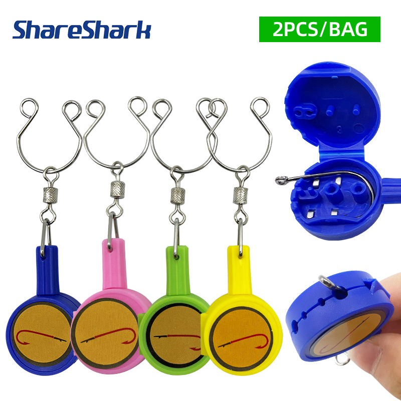 Fishing Hook Stainless Steel - ShareShark 2個入り/袋 ファストノットタイイングツール 釣り用結び目ツール フックタイデバイス ストランドノッター