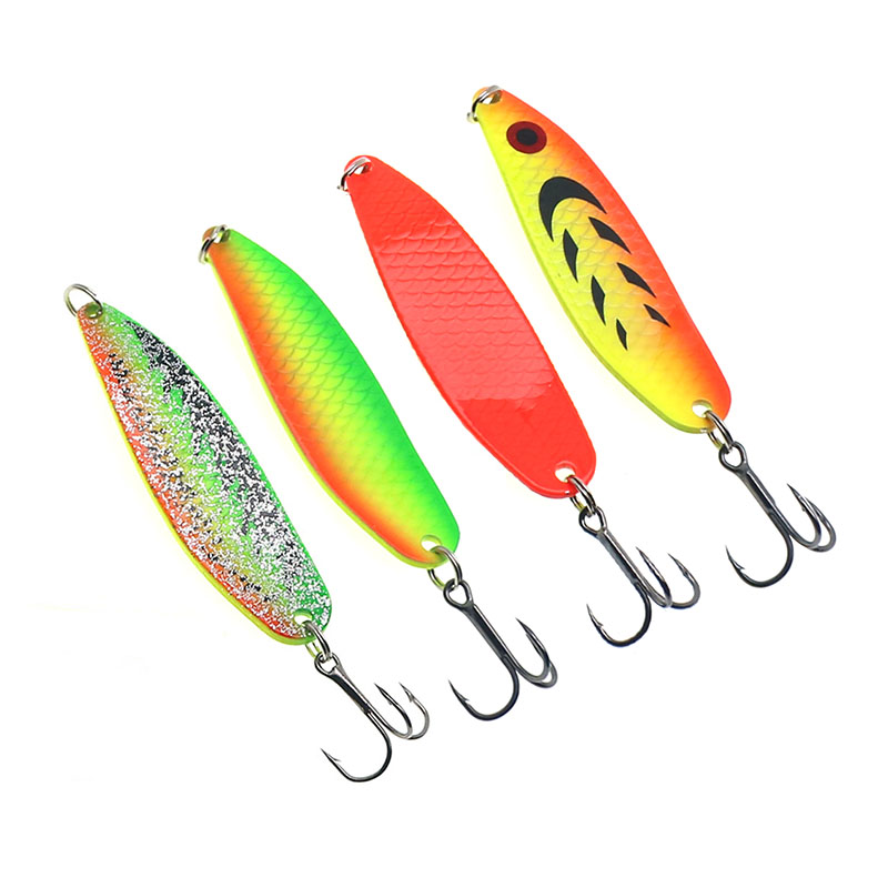 Fishing Hook Treble - スプーンフィッシング用の人工ハードメタルベイト,魚を捕まえるためのルアー,トリプルフック,サーモン,シーバス,ウォブラー,スピナー,スパンコール,62mm,10g