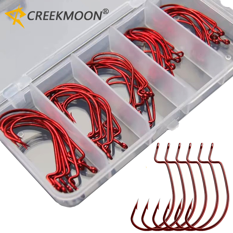 50個入り ワイドベリー クランクベイトフック ソフトワーム - Fishing Hook Offset のレビューと価格
