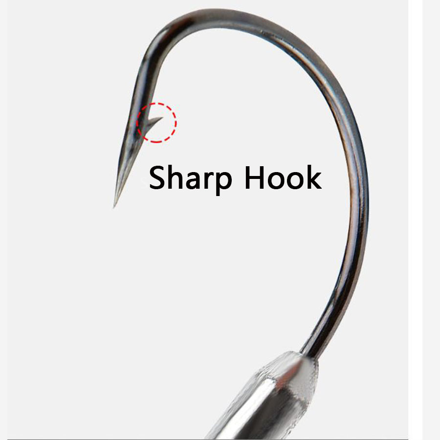5個入り ソフトワームルアー 1/0 #   2/0 #   - Fishing Hook Offset のレビューと価格