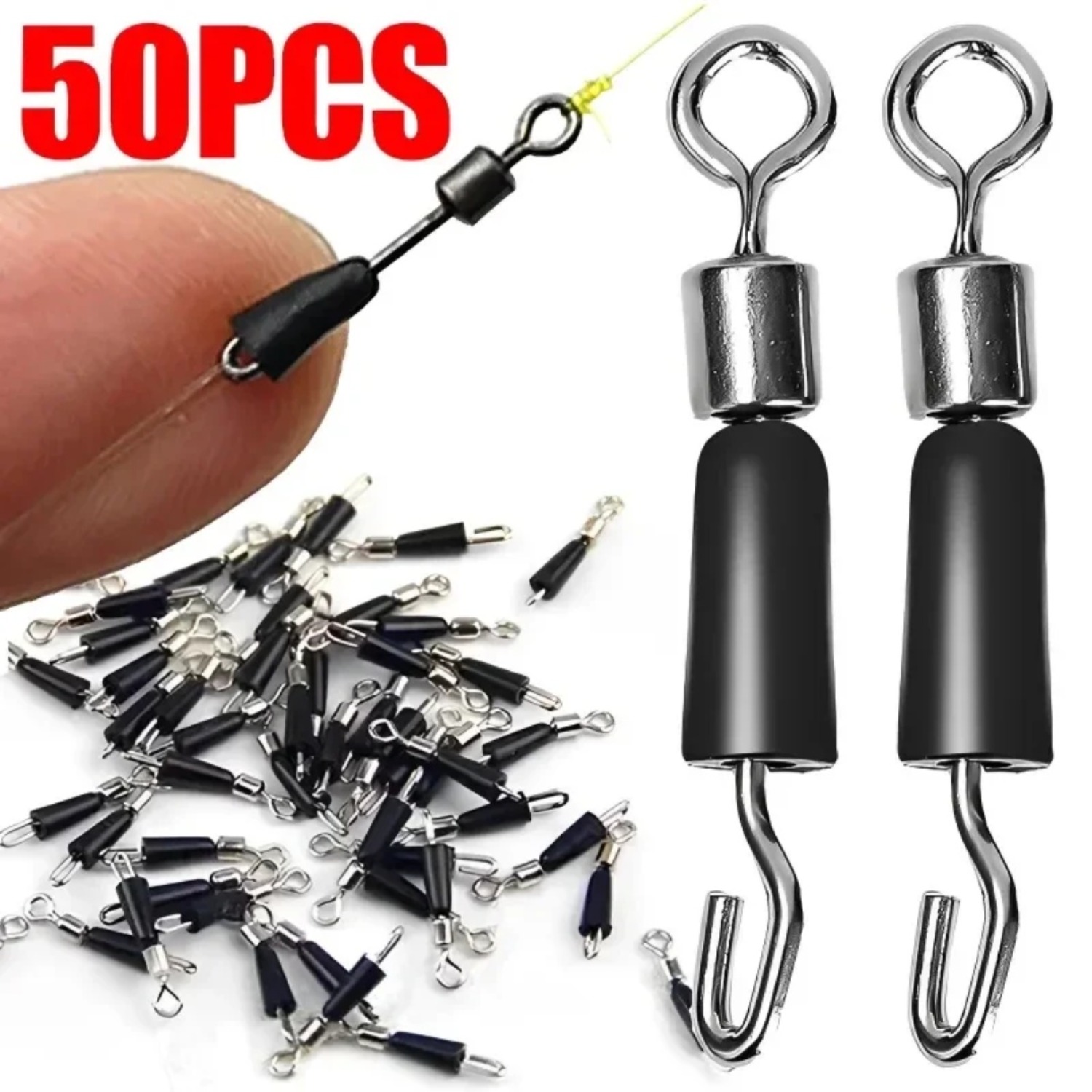 50個入り コイ釣り用クイックチェンジフィーダースイベル メ - Fishing Hook Stainless Steel のレビューと価格