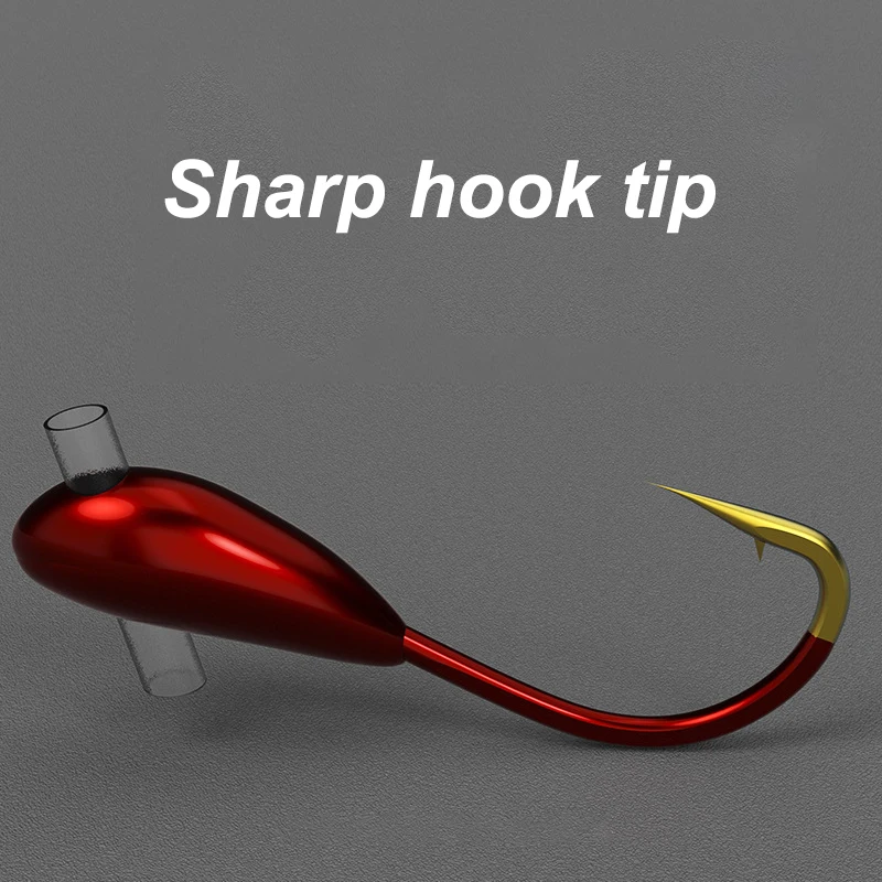 10/20 個冬氷釣りフック高炭素鋼有刺鉄線転倒フックジグヘ - Fishing Hook Offset のレビューと価格