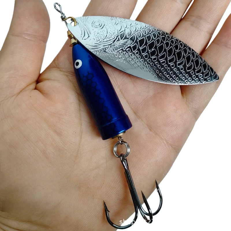2個入り 9-37g メタルシルバー回転スパンコールスプーン - Fishing Hook Treble のレビューと価格