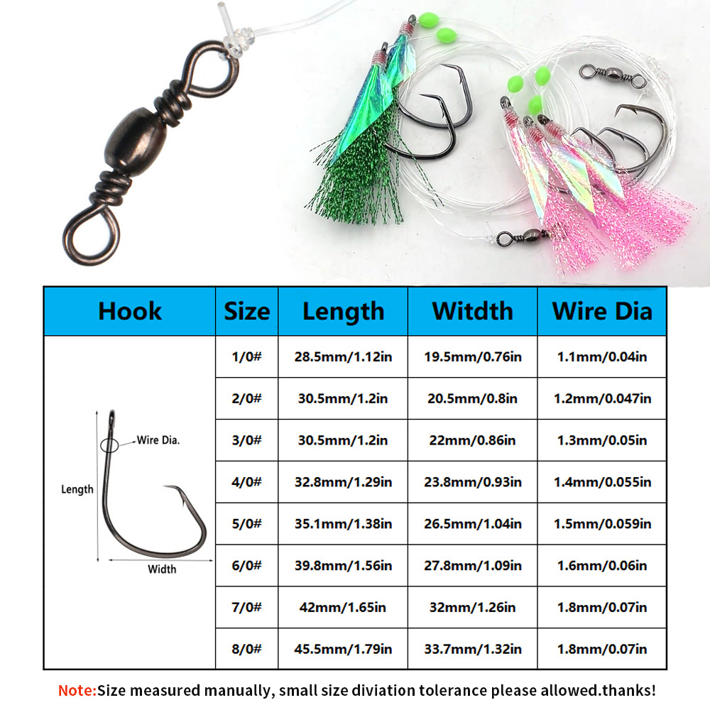 Bimoo 10パック 海水釣り用サビキ仕掛け 2/3フック - Fishing Hook Size のレビューと価格
