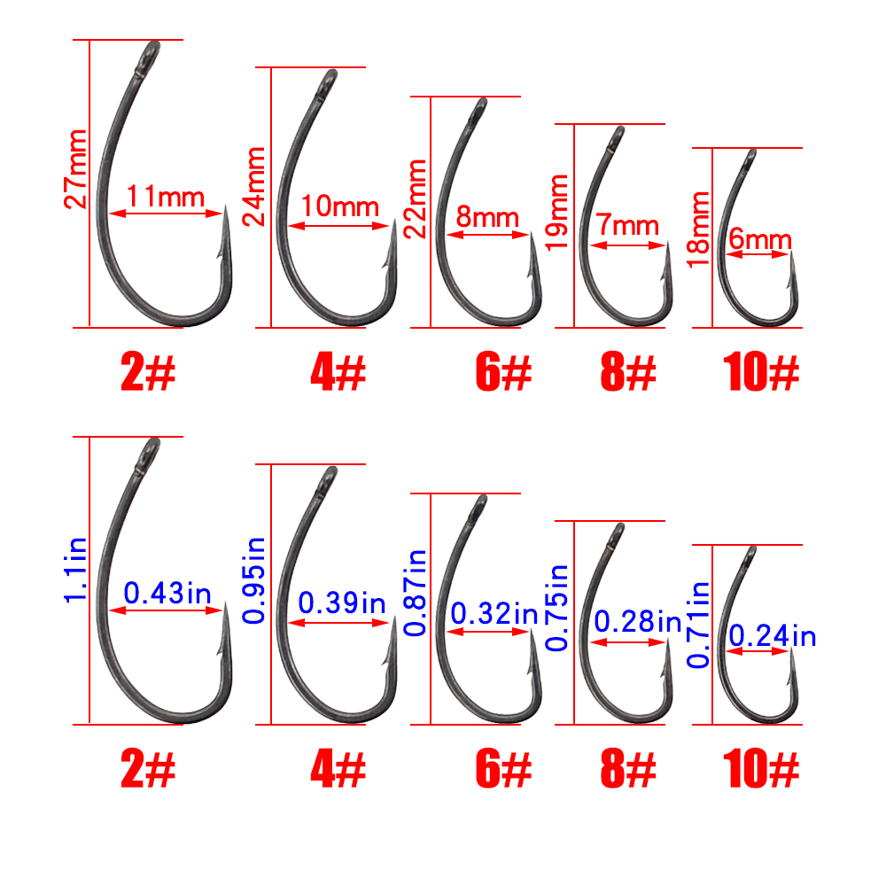 Hirisi 30x 鯉釣りフックアイマイクロバーブ高炭素鋼 - Fishing Hook Offset のレビューと価格