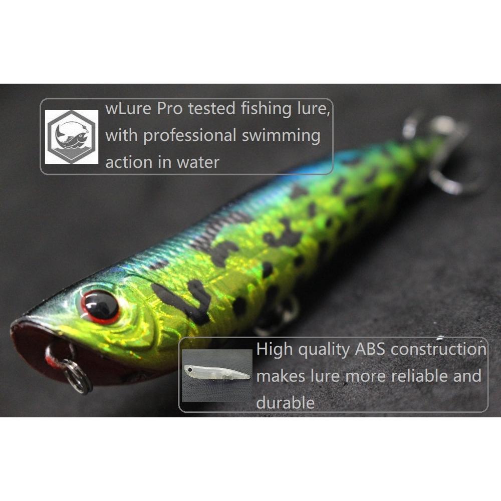 wLure フィッシングルアー トップウォーター ポッパー  - Fishing Hook Treble のレビューと価格