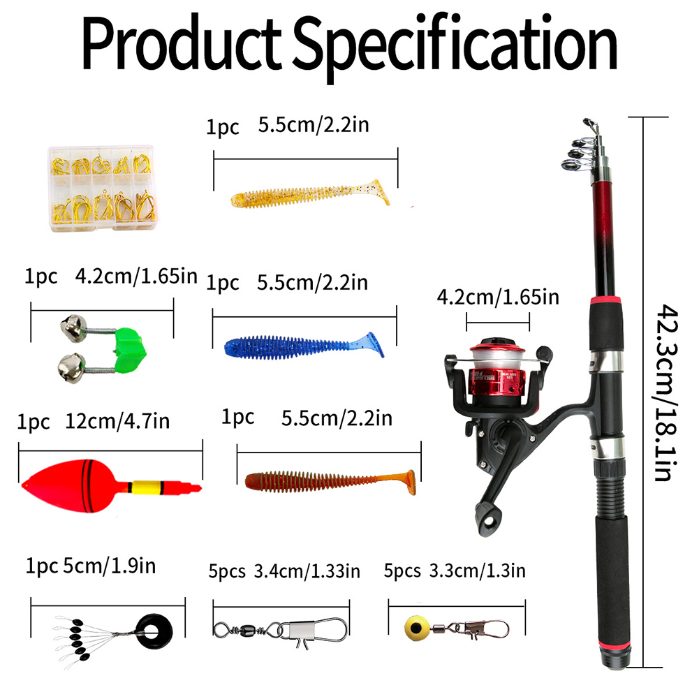 釣り竿セット 釣り竿 スピニングリール 餌 フック 釣り道具 - Fishing Hook Box のレビューと価格