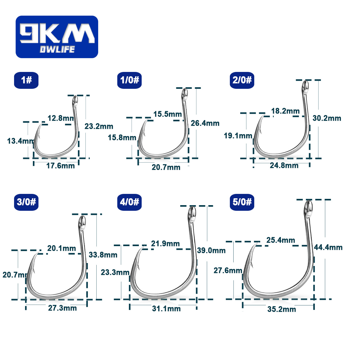 9 キロ釣りフック海水生き餌フック 25 〜 100 個サー - Fishing Hook Circle のレビューと価格