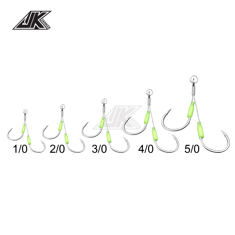 JK 3 パック耐摩耗性ジギングフック鋼線ジグツインアシスト - Fishing Hook Offset のレビューと価格