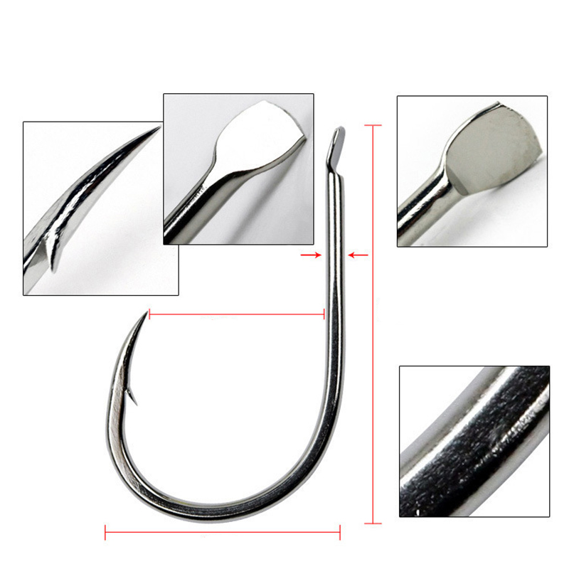 100ピース/ロット7サイズ有刺フック黒丸高炭素鋼先鋭餌タッ - Fishing Hook Circle のレビューと価格