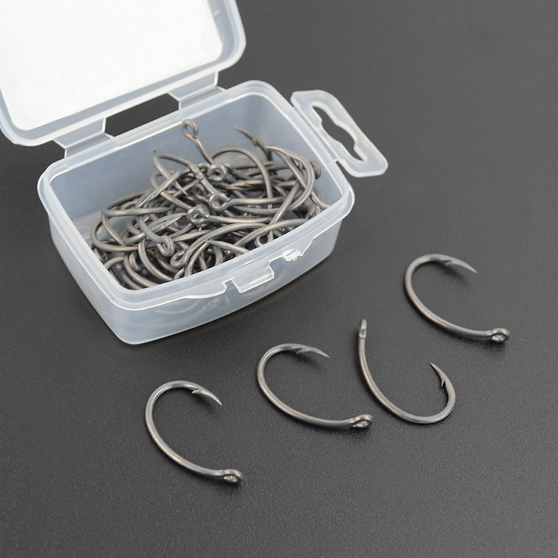 {YY30} ヒリシ 50個入り 箱入りフック バーブ付きマ - Fishing Hook Box のレビューと価格