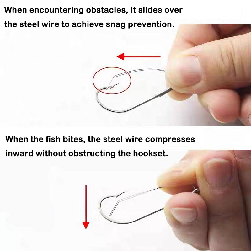 20/40個 ウィードレスオフセットワームフック - もつれ - Fishing Hook Weedless のレビューと価格