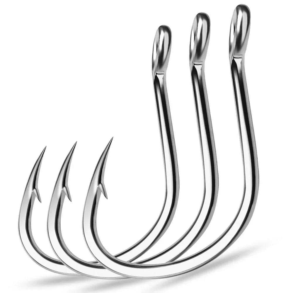 リングアイ釣り針釣りフックシルバー有刺鉄線サークルフックフラ - Fishing Hook Circle のレビューと価格