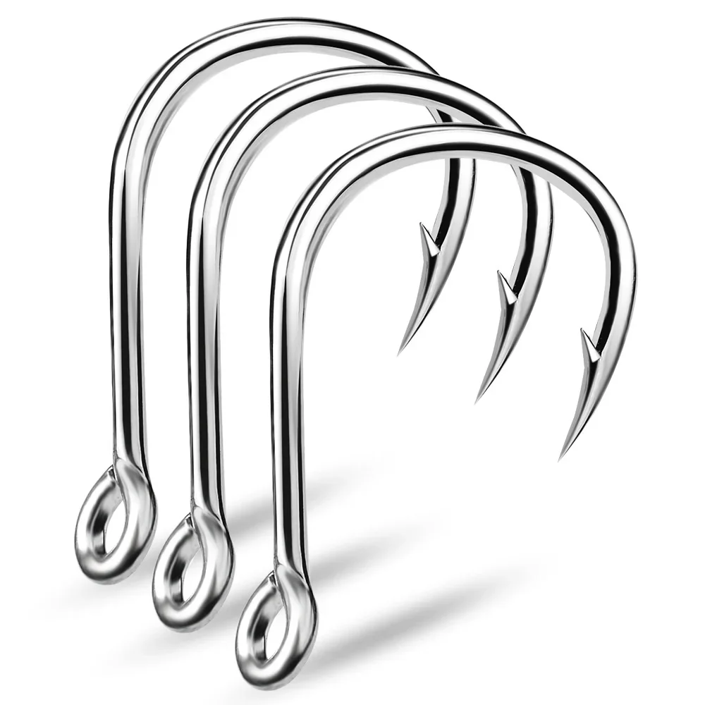 リングアイ釣り針釣りフックシルバー有刺鉄線サークルフックフラ - Fishing Hook Circle のレビューと価格