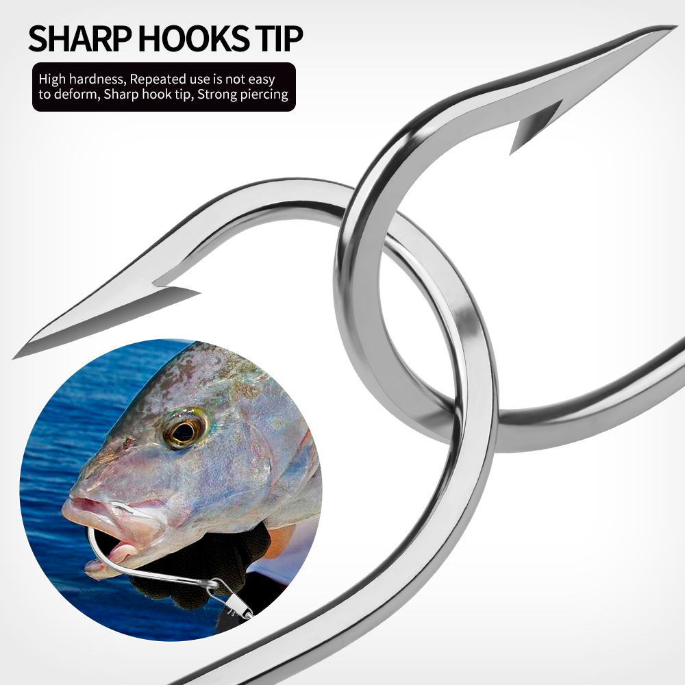 PROBEROS 5 個ステンレス鋼フック海水マグロフック、 - Fishing Hook Circle のレビューと価格