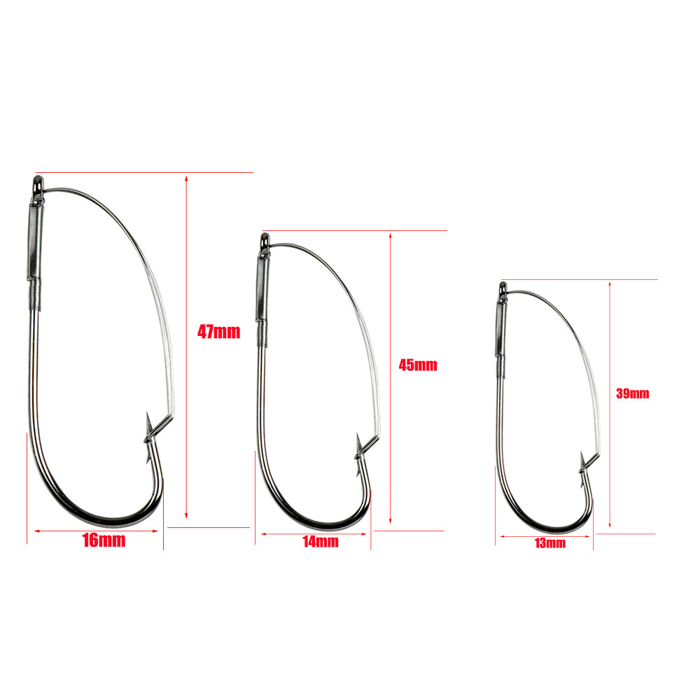 10 ピース/箱釣り奇抜なウィードレスフック有刺鉄線フィッシ - Fishing Hook Weedless のレビューと価格