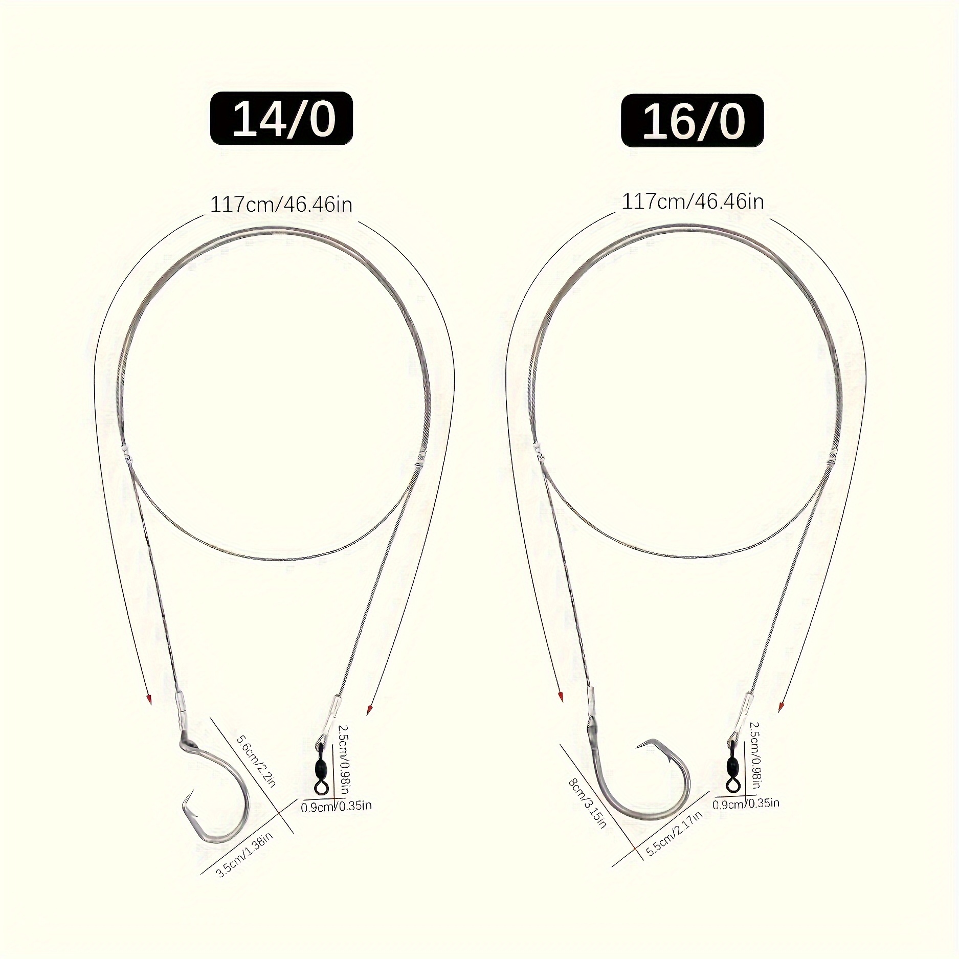 ステンレス鋼線釣りフック、リーダー付きサークルフック、タコ釣 - Fishing Hook Circle のレビューと価格