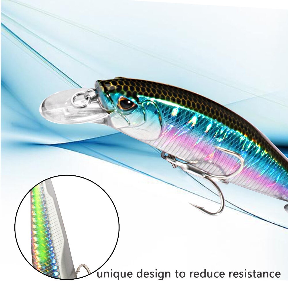 シンキングミノー 19 グラムフローティングジャークベイト  - Fishing Hook Treble のレビューと価格